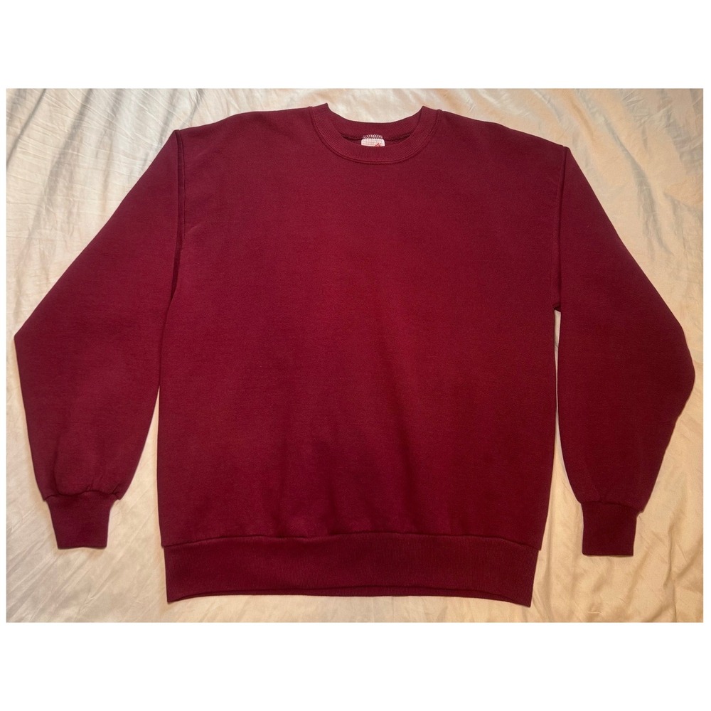 Jerzees Vintage Crewneck Sweatshirt‎ Mens L Red Solid Streetwear